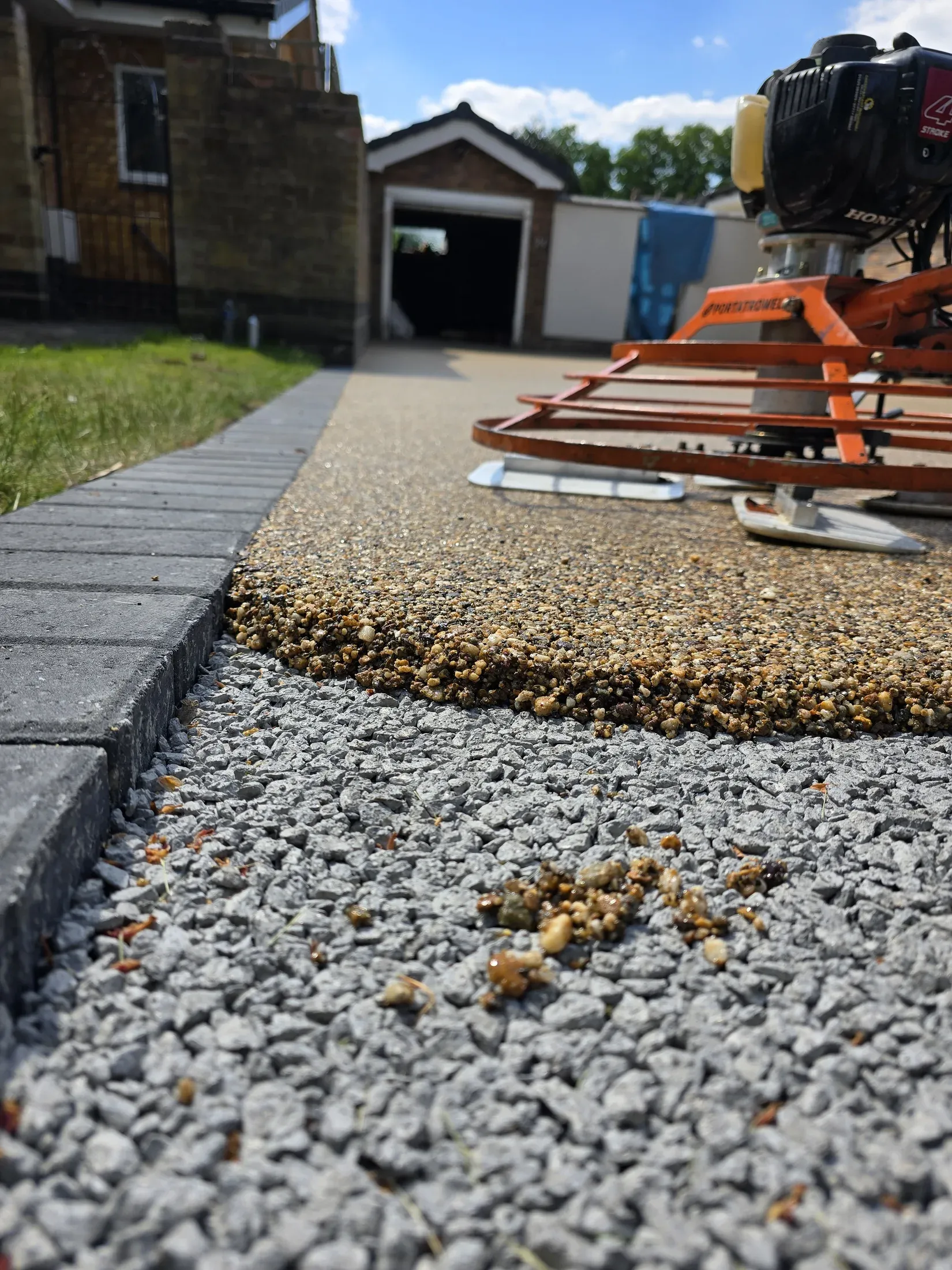 Example of groundwork before a resin installation